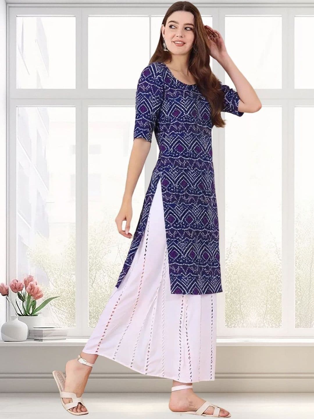arangya Women Pack Of 3 Ethnic Motifs Printed Indie Prints Crepe Kurta - view 1