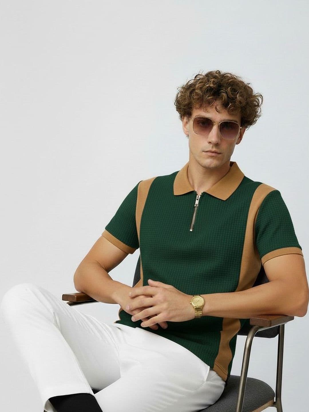 Try This Men Colourblocked Polo Collar 1 T-shirt - view 1