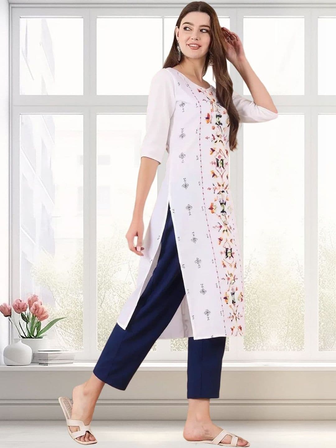 arangya Women Pack of 2 Ethnic Motifs Printed Indie Prints Crepe Kurta - view 1