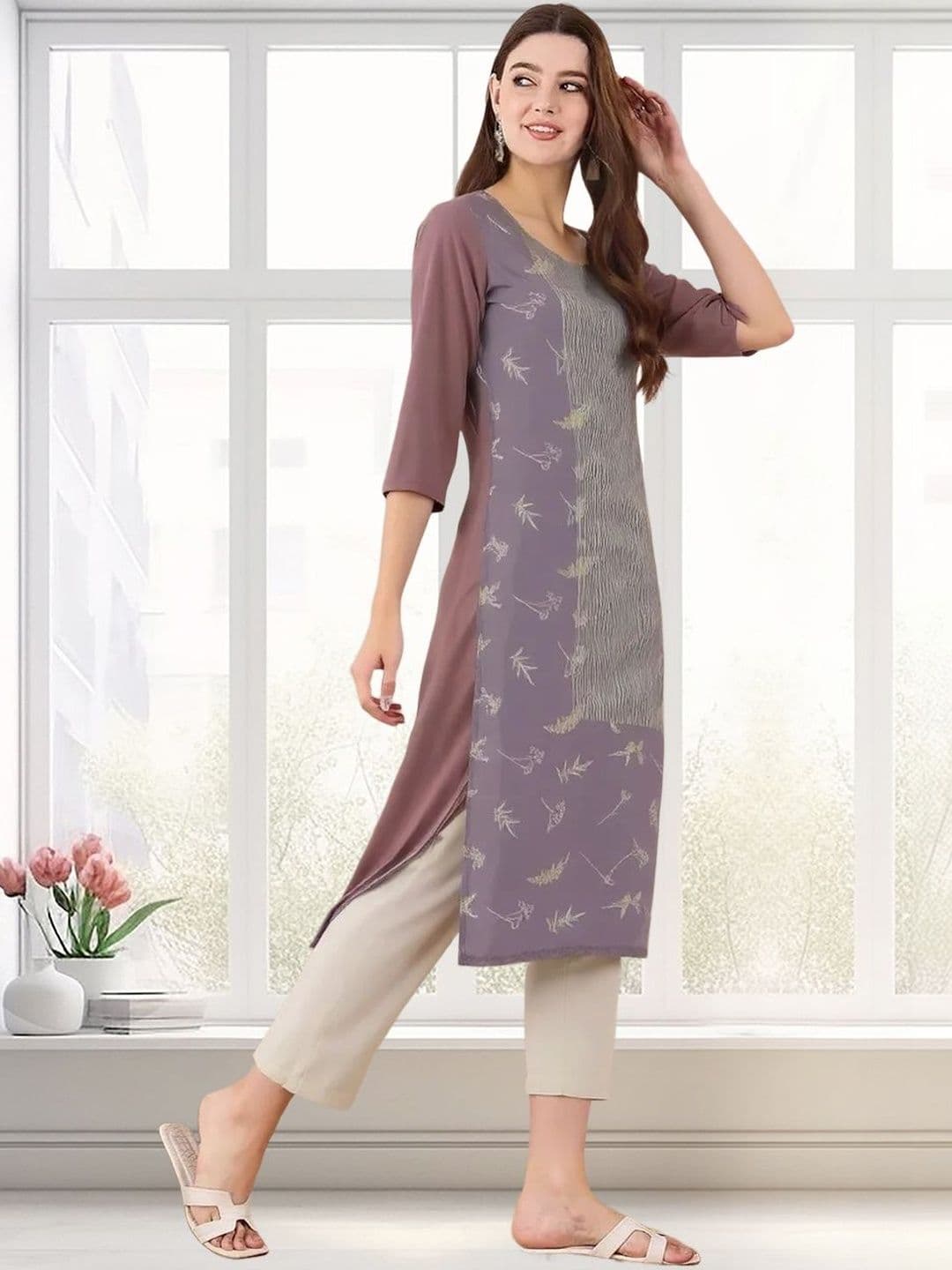arangya Women Pack Of 3 Floral Printed Indie Florals Crepe Kurta - view 1