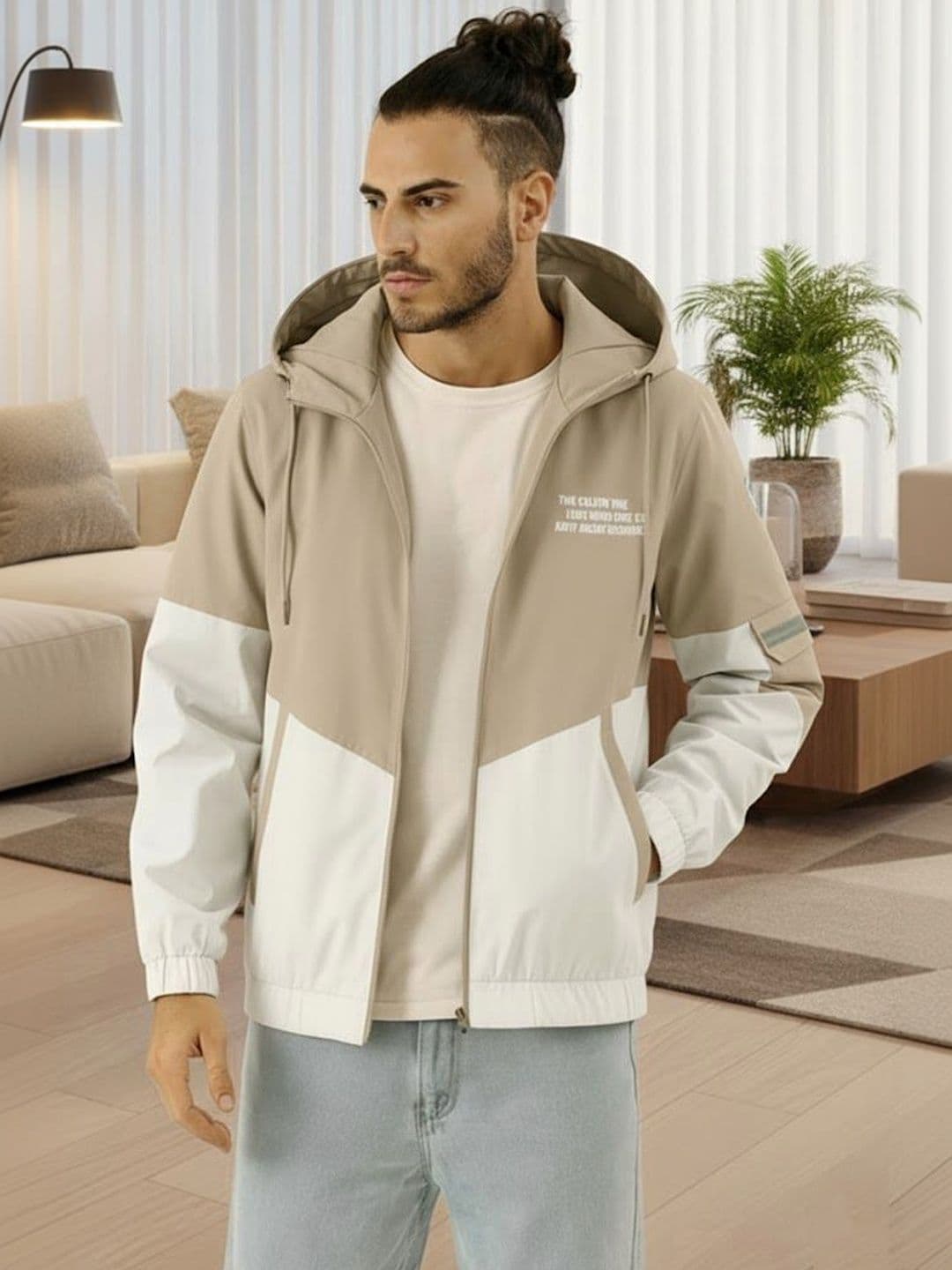 MOTREX Men Typography Colourblocked Lightweight Leather Jacket - view 1