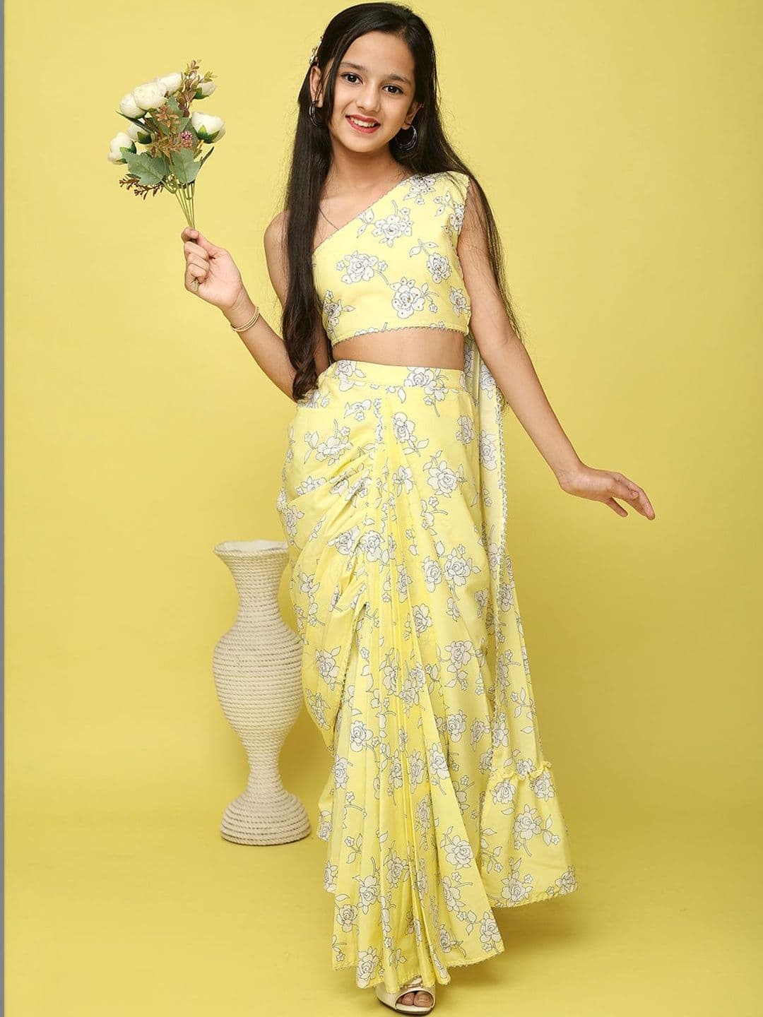 Sangria Girls Floral Printed Ready-to-Wear Lehenga Choli - view 1