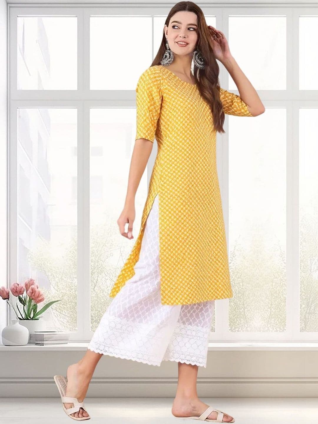 arangya Pack Of 3 Women Geometric Printed Crepe Kurta - view 1