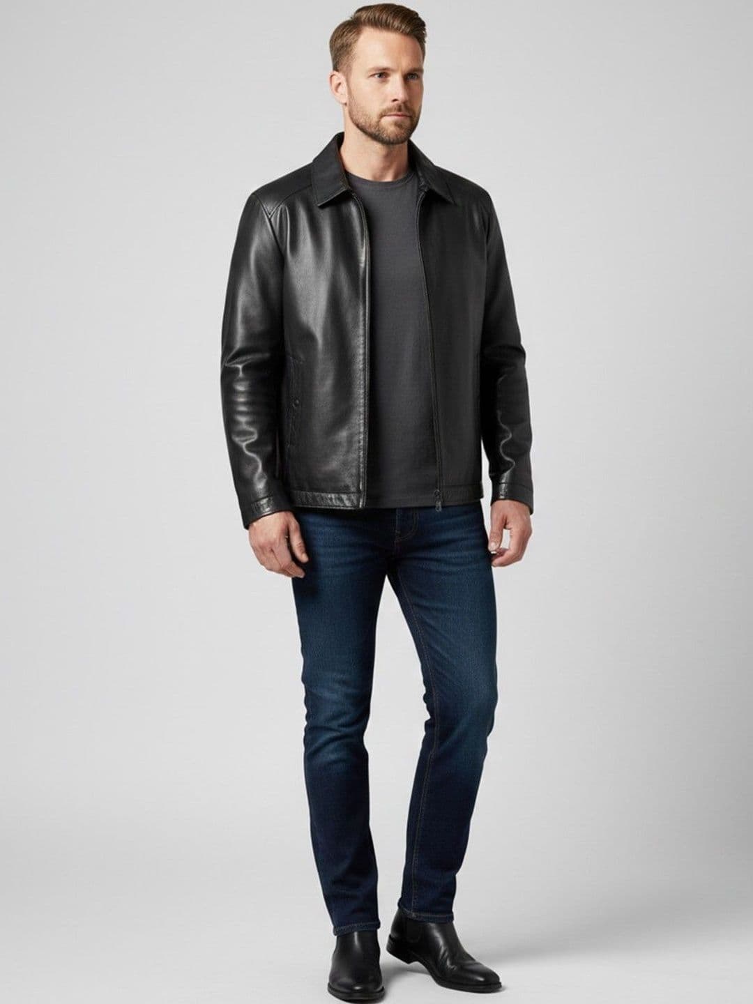 Mast & Harbour Men Leather Jacket - view 1