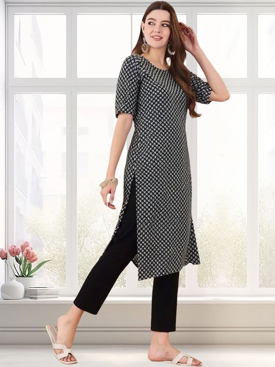 arangya Women Pack of 2 Ethnic Motifs Printed Crepe Kurta - view 1