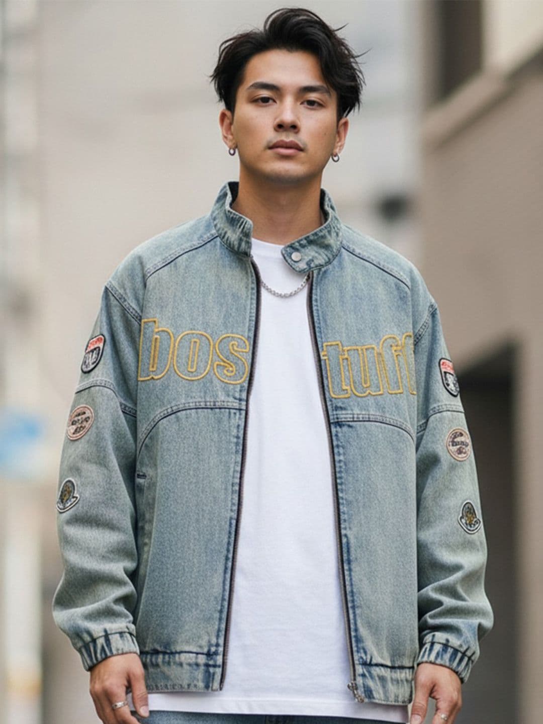 StyleCast Men Typography Casual Denim Jacket - view 1