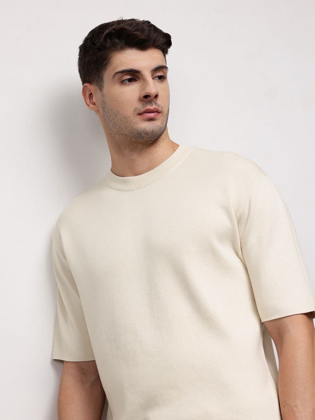 ether Pure Cotton Knitted Relaxed Pullover - view 1