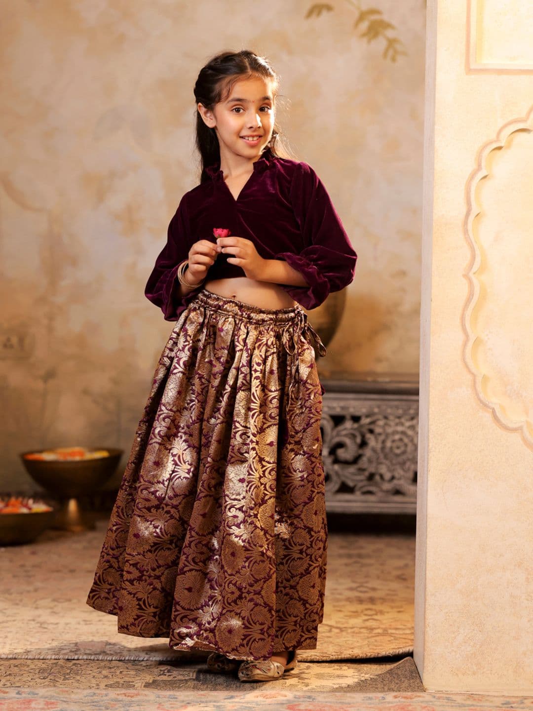 SHORGUL Girls Ready to Wear Lehenga & Shirt - view 1