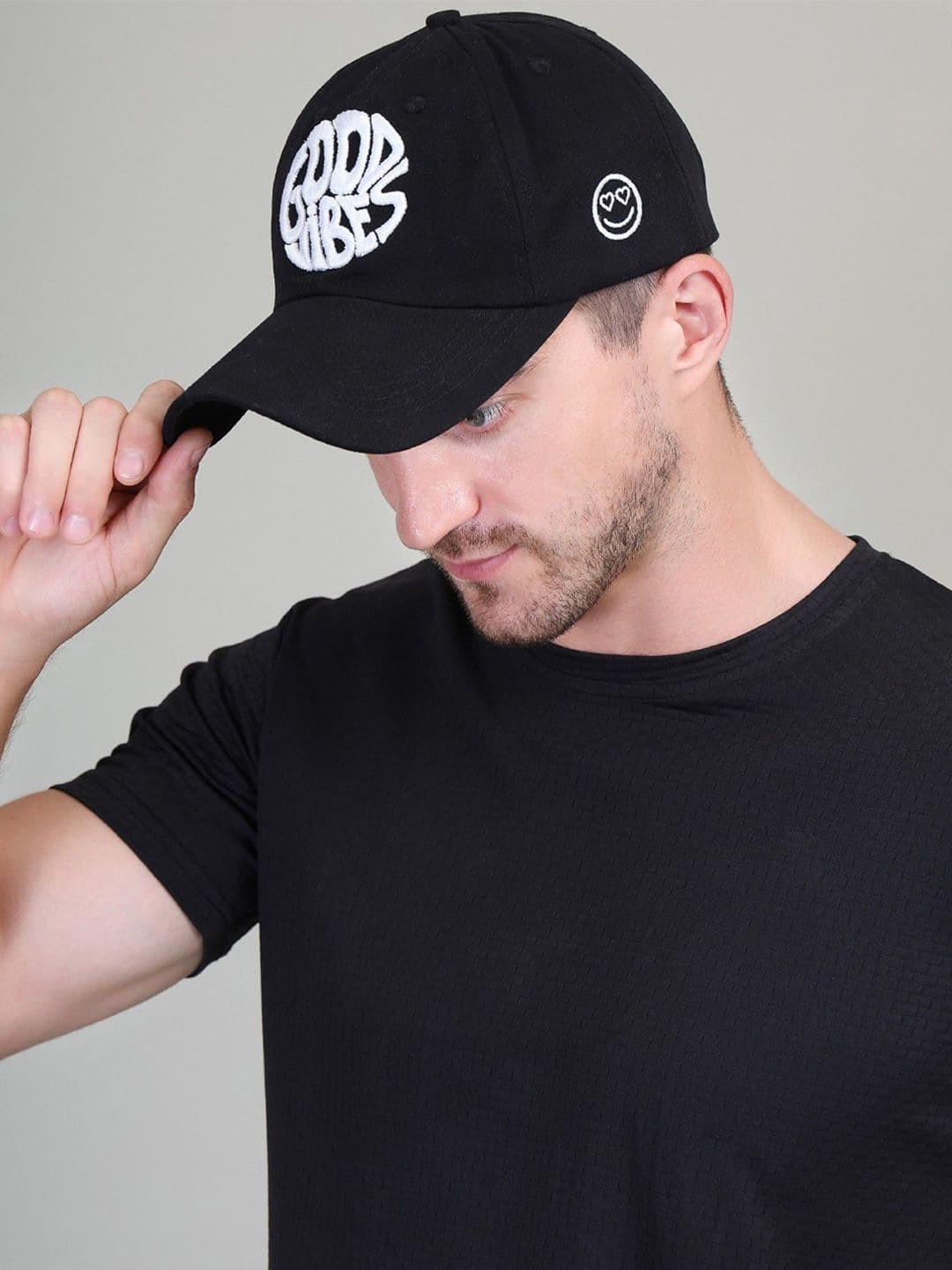 DROOP Men 3D Embroidered Cotton Baseball Cap With Snapback Closure - view 1