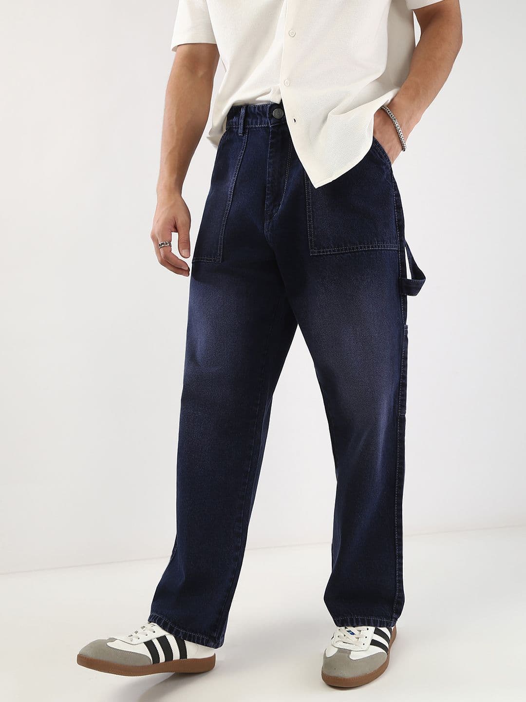 Urbano Fashion Men Blue Loose Baggy Fit Mid-Rise Light Fade Non Stretchable Cotton Pockets Jeans - view 1