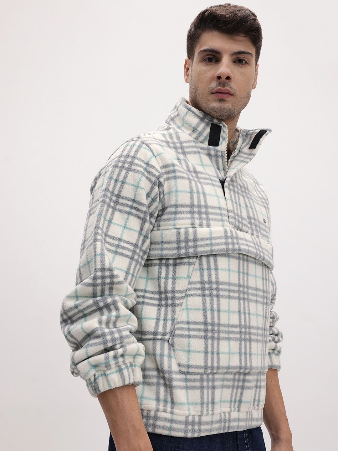 The Roadster Life Co. Self Checked Mock Collar Tailored Jacket - view 1