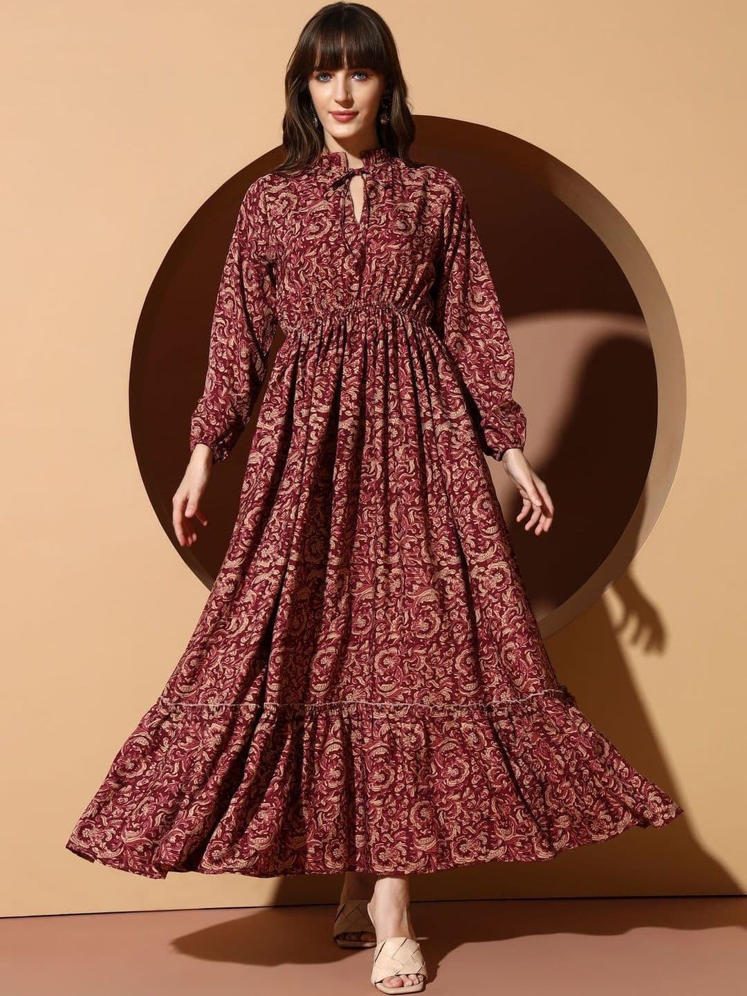 LookShine Printed Fit & Flare Maxi Dress - view 1