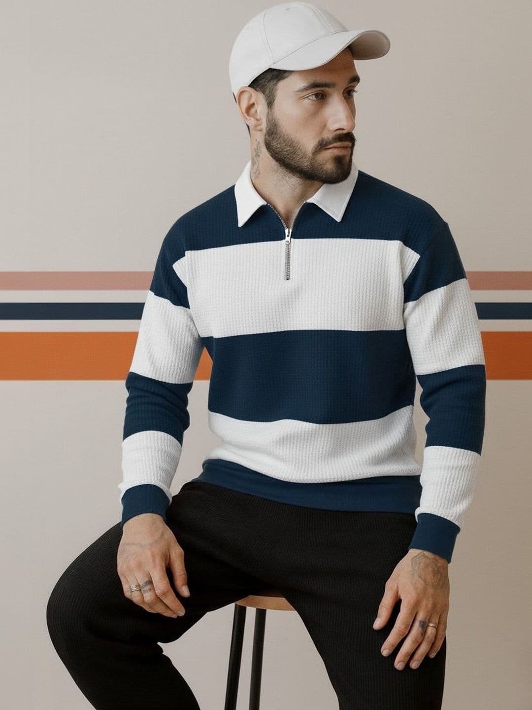 Try This Men Striped Polo Collar 1 T-shirt - view 1