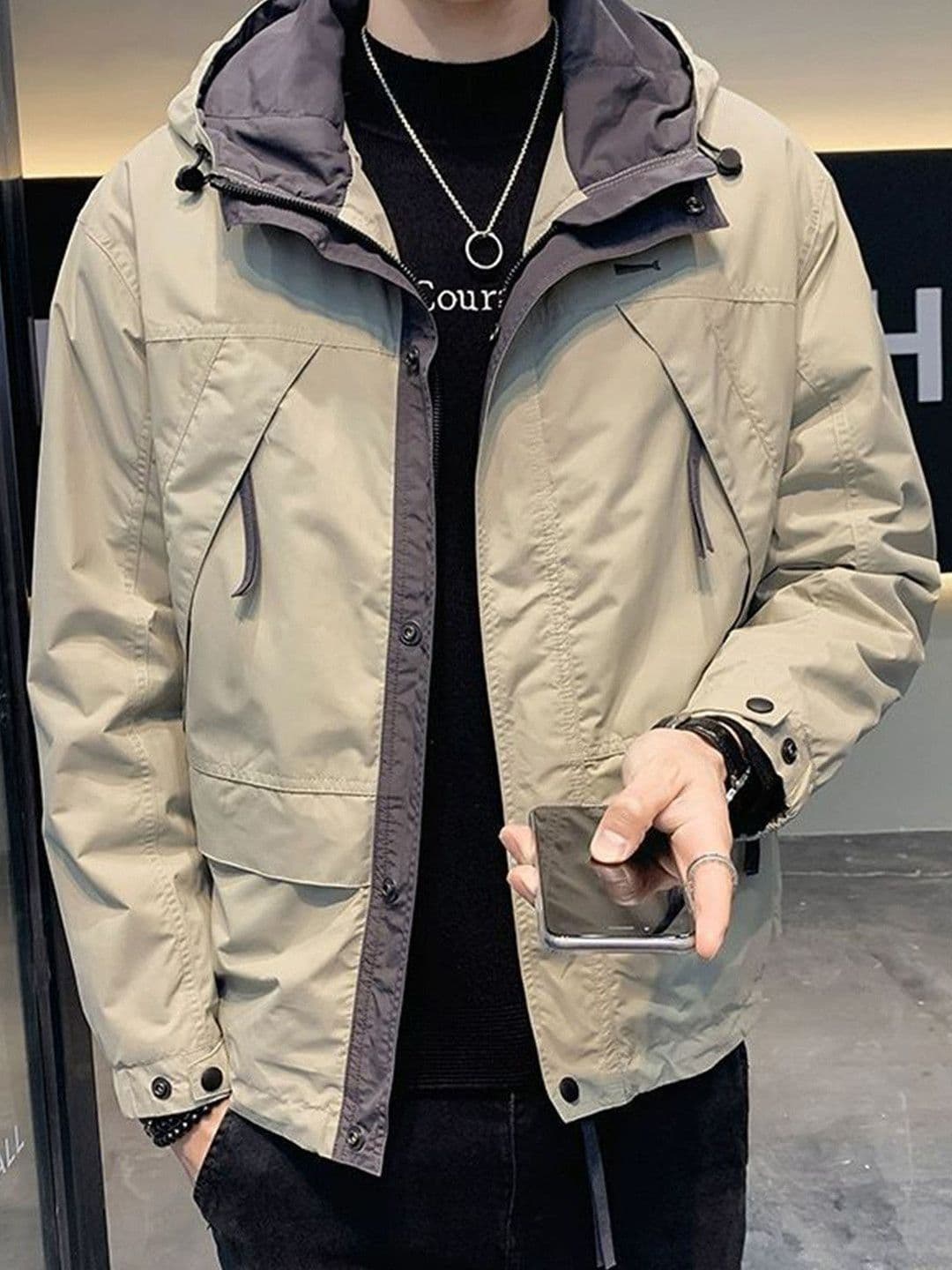 KPOP Men Lightweight Open Front Jacket - view 1