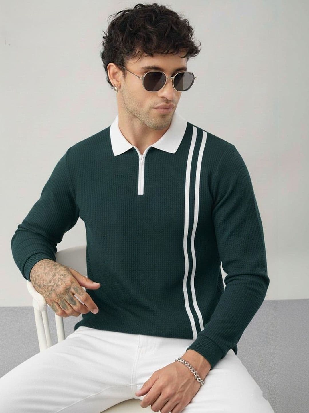 Try This Men Striped Polo Collar 1 T-shirt - view 1