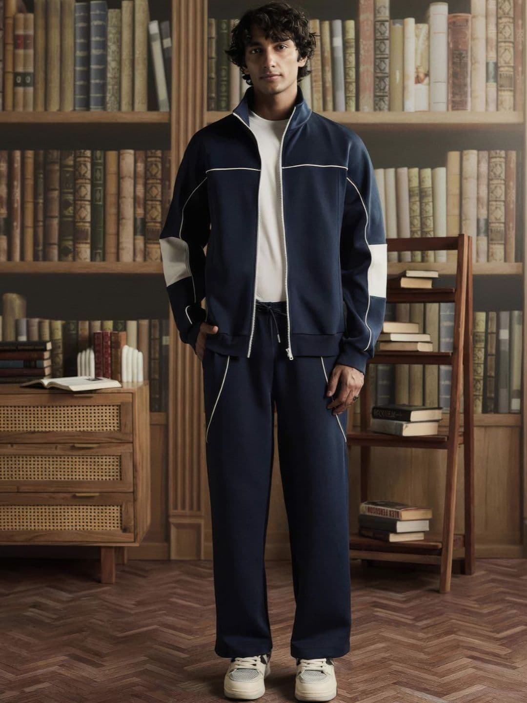 Muvazo Men Colourblocked Suede Sporty Jacket - view 1