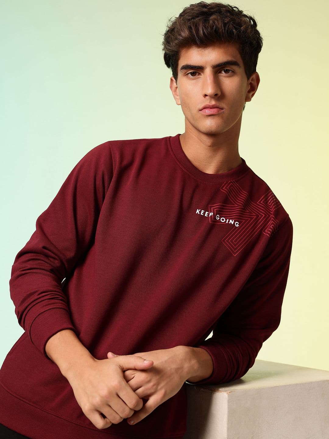 HRX by Hrithik Roshan Brand Logo Printed Sweatshirt - view 1