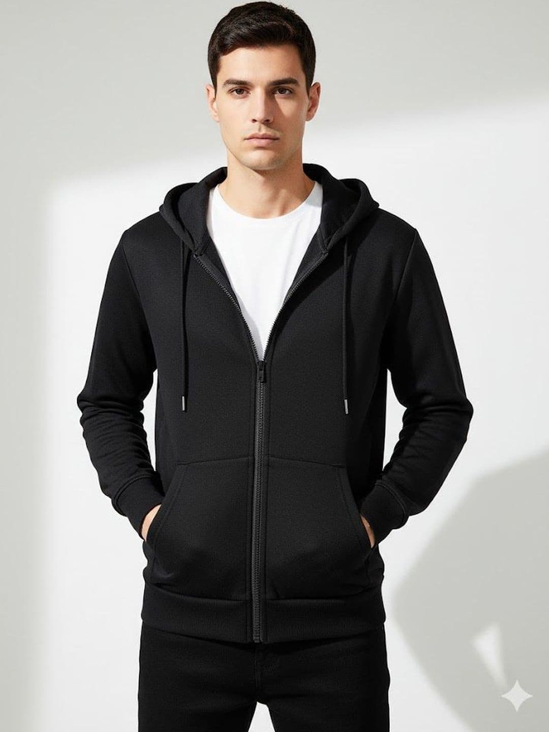 R.Code by The Roadster Life Co. Men Fleece Lightweight Outdoor Open Front Jacket - view 1