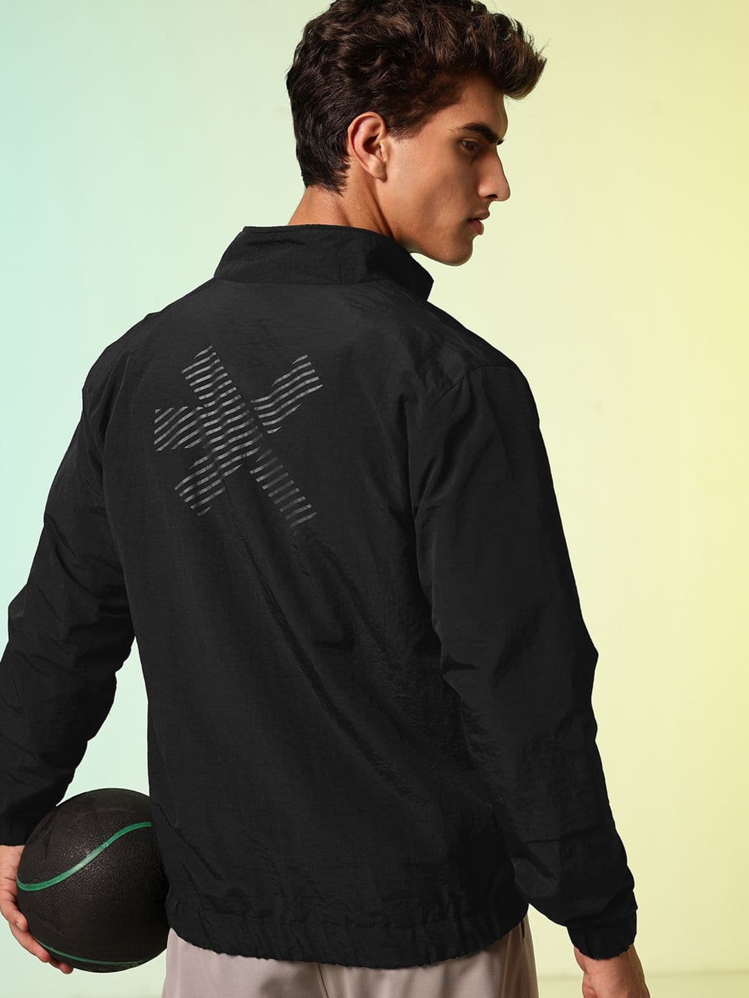 HRX by Hrithik Roshan Brand Logo Printed Mock Collar Training Sporty Jacket - view 1