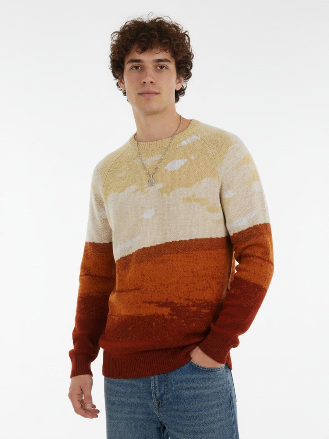glitchez Acrylic Raglan Sleeves Conversational Printed Pullover - view 1