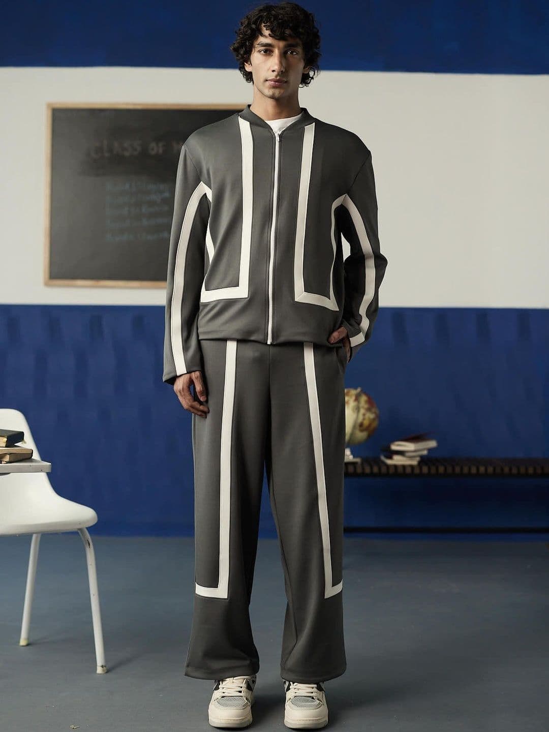 Muvazo Men Colourblocked Suede Bomber Jacket - view 1