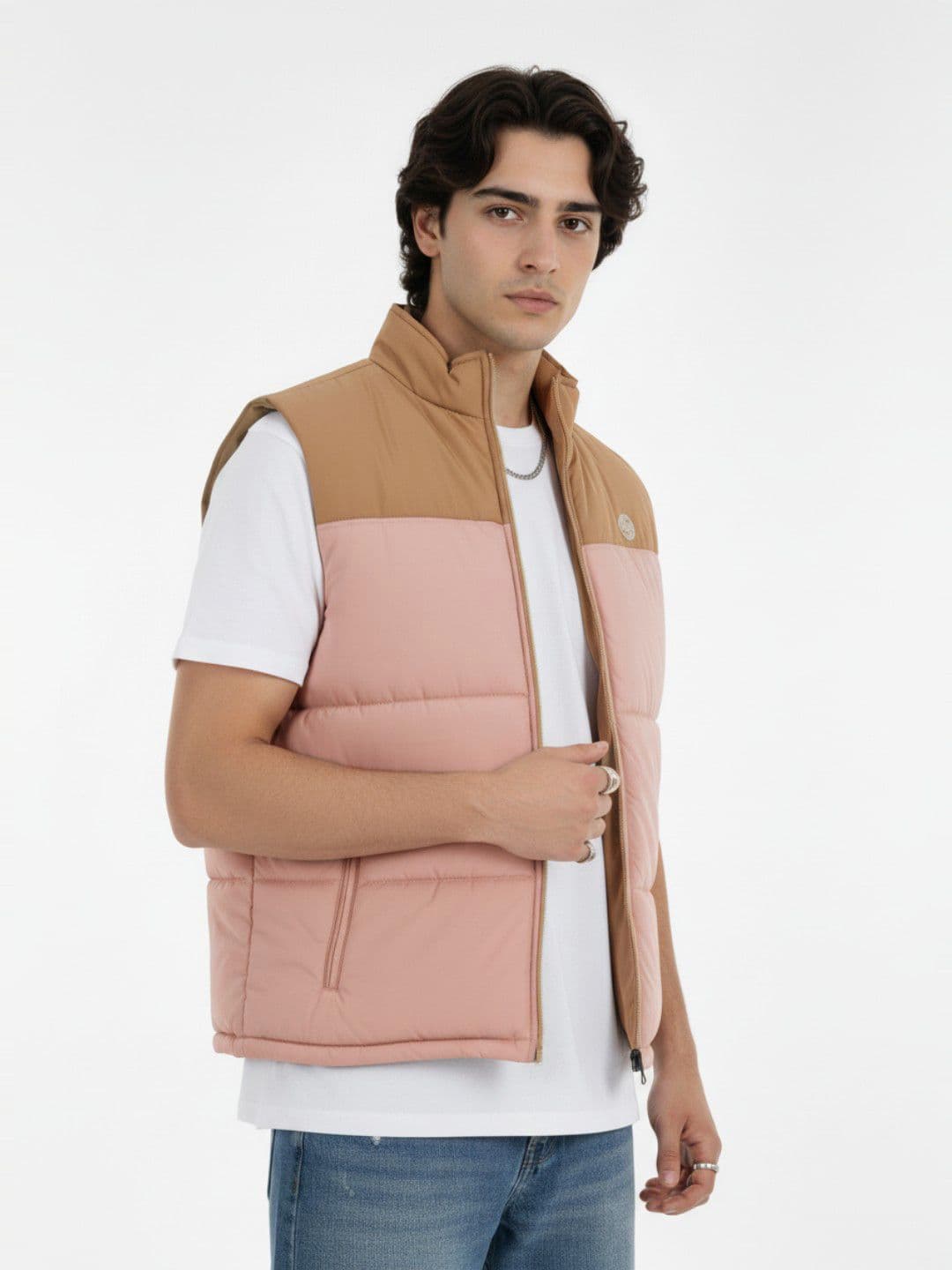 glitchez Colourblocked Gilet Padded Jacket - view 1