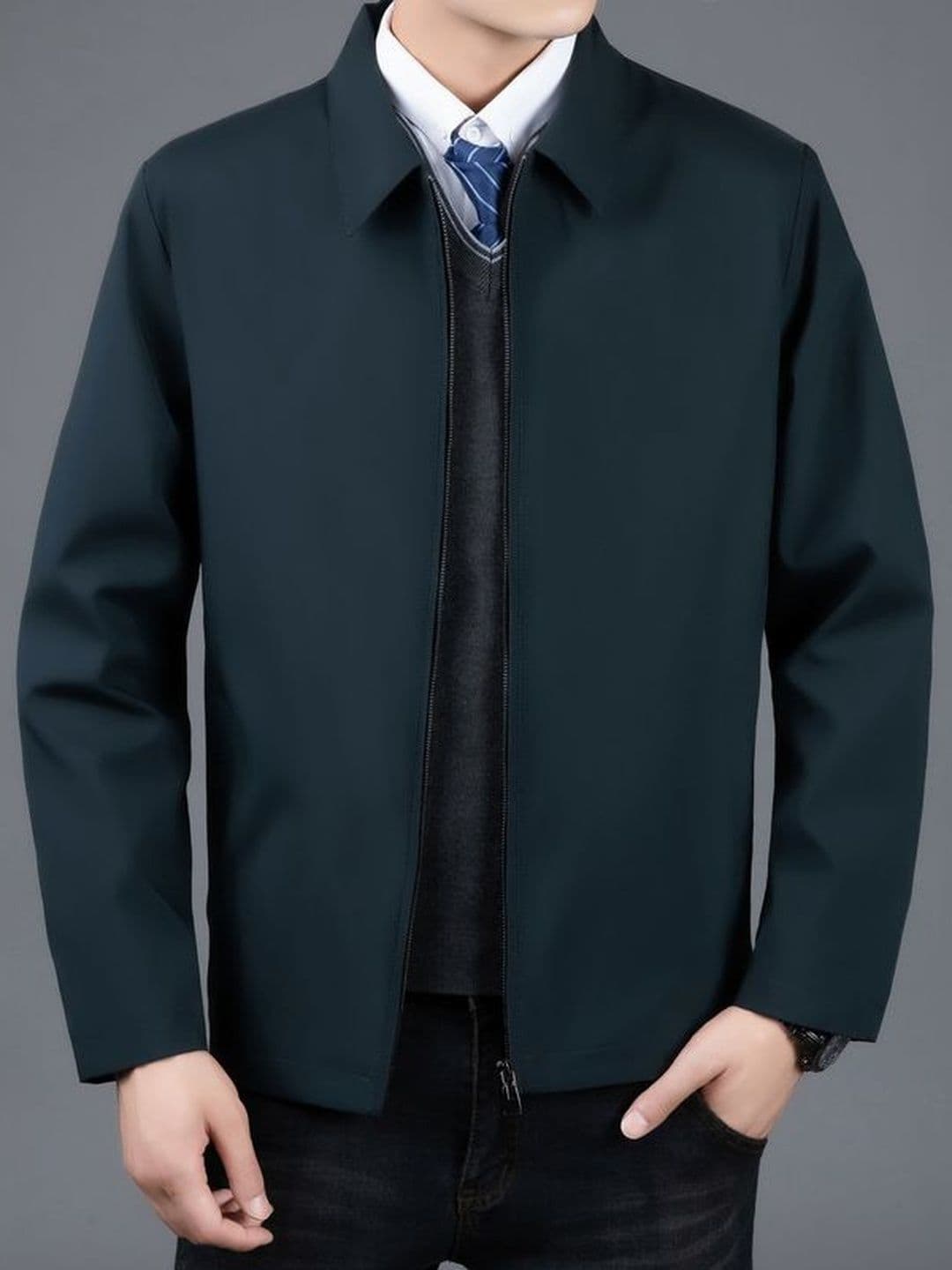 StyleCast x Revolte Spread Collar Long Sleeves Tailored Jacket - view 1