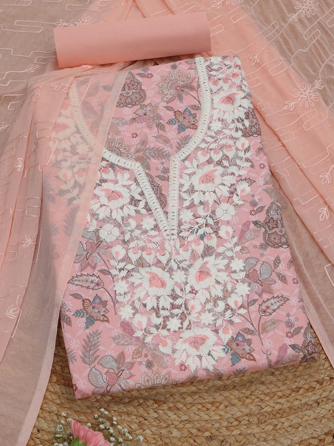 Soch Embroidered Pure Cotton Unstitched Dress Material - view 1