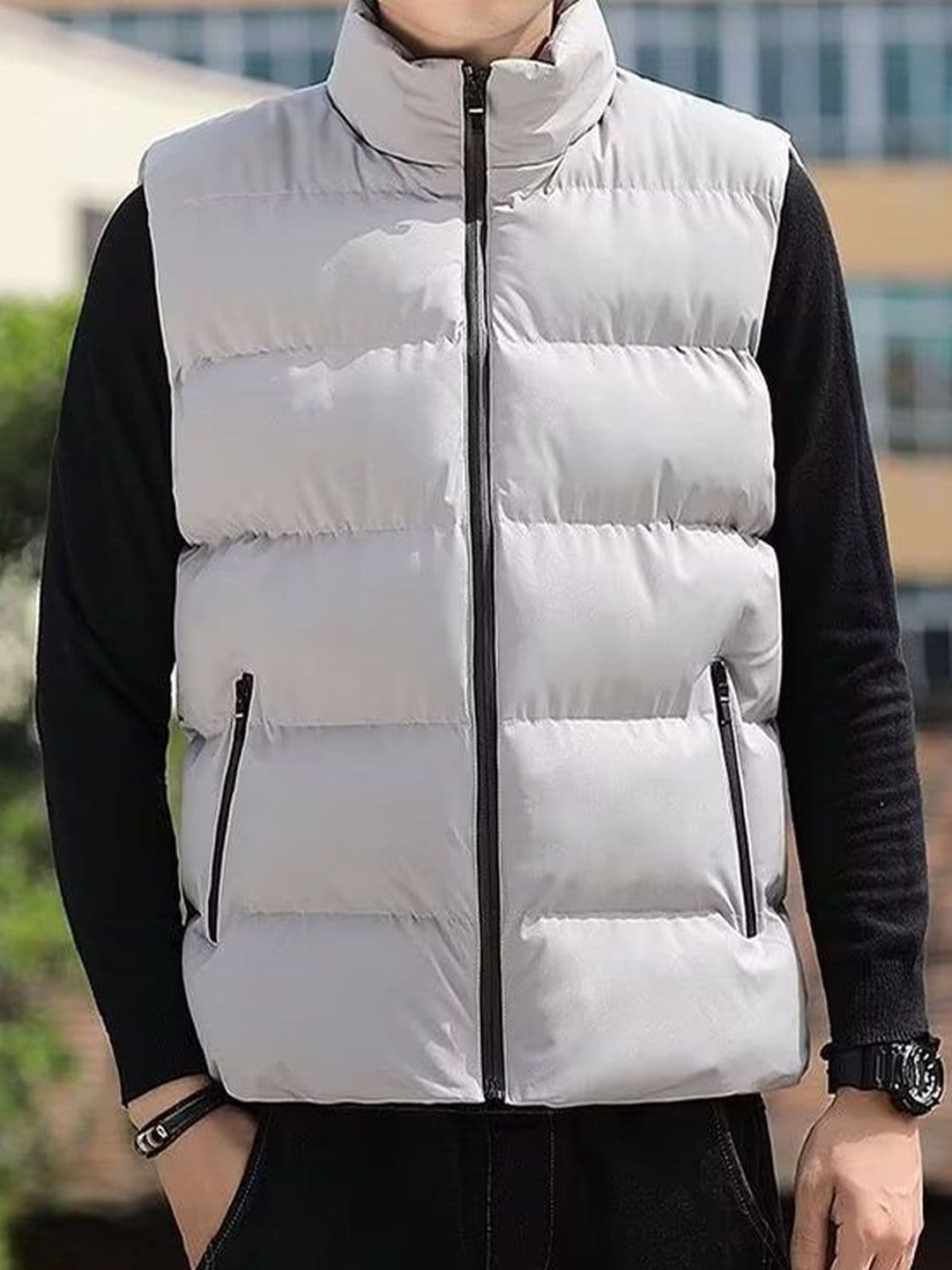 StyleCast x Revolte Men Solid Mock Collar Puffer Jacket - view 1