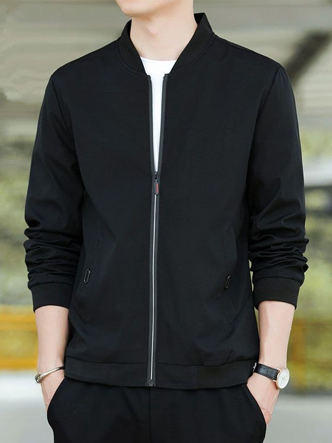 StyleCast x Revolte Stand Collar Long Sleeves Bomber Jacket - view 1