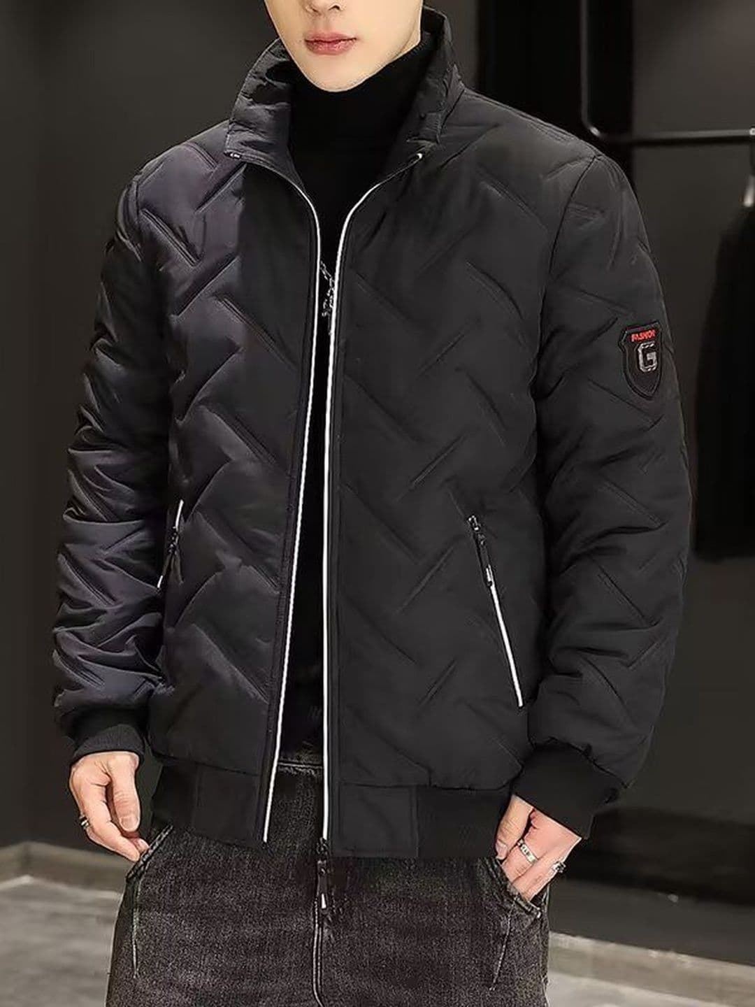 StyleCast x Revolte Stand Collar Long Sleeves Puffer Jacket - view 1
