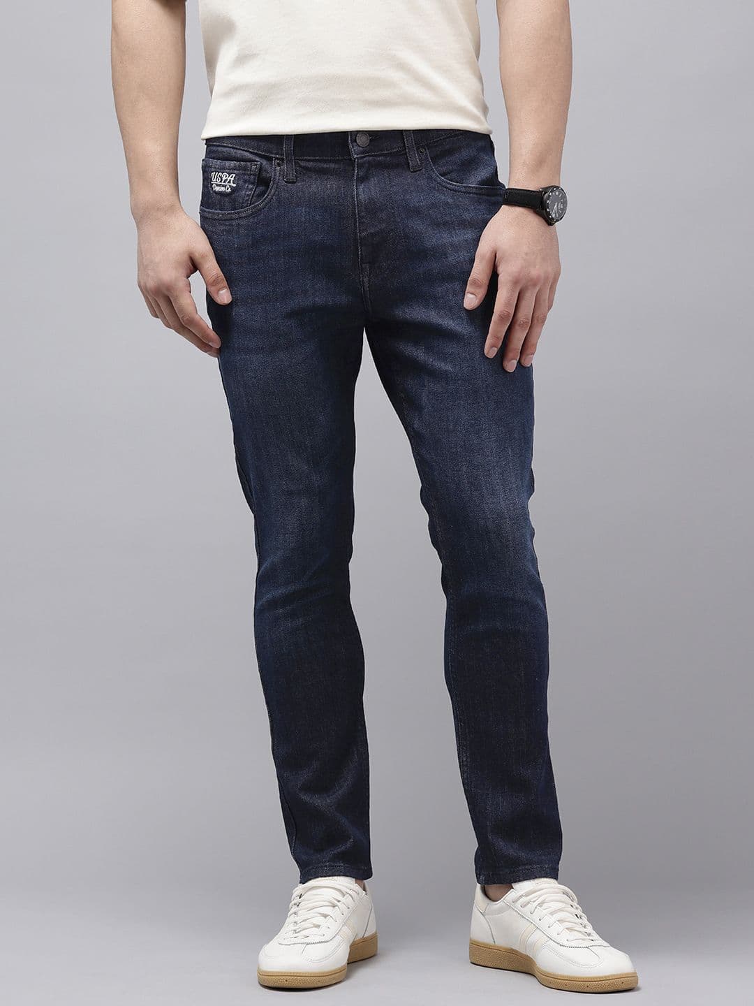 U.S. Polo Assn. Denim Co. Men Henry Cropped Skinny Fit Light Fade Stretchable Jeans - view 1