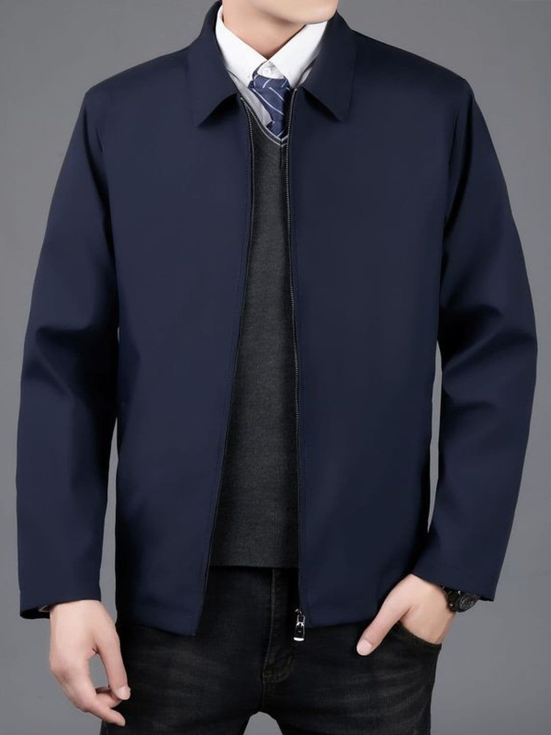 StyleCast x Revolte Spread Collar Long Sleeves Tailored Jacket - view 1