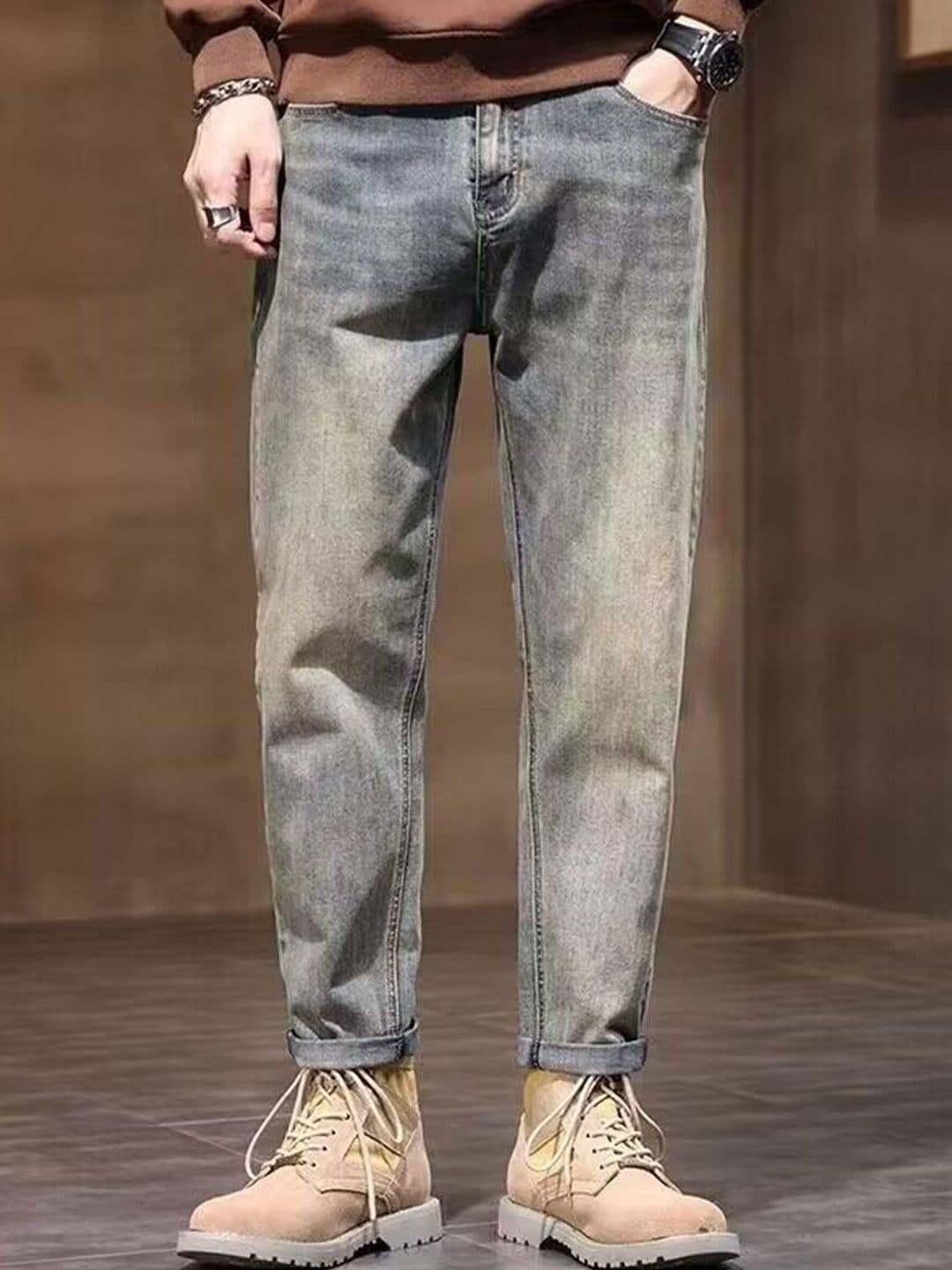 StyleCast x Revolte Men Regular Fit Mid-Rise Light Fade Jeans - view 1
