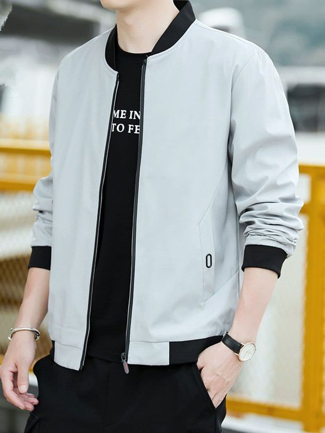 StyleCast x Revolte Men Bomber Jacket - view 1