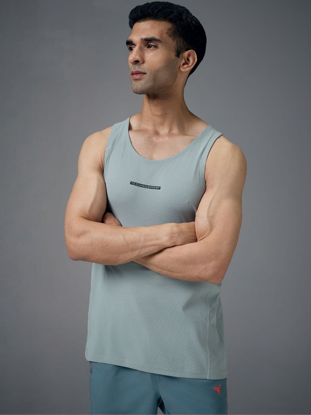 Technosport Men Solid Slim Fit Sports Vest with ElastoLITE for Gym - view 1