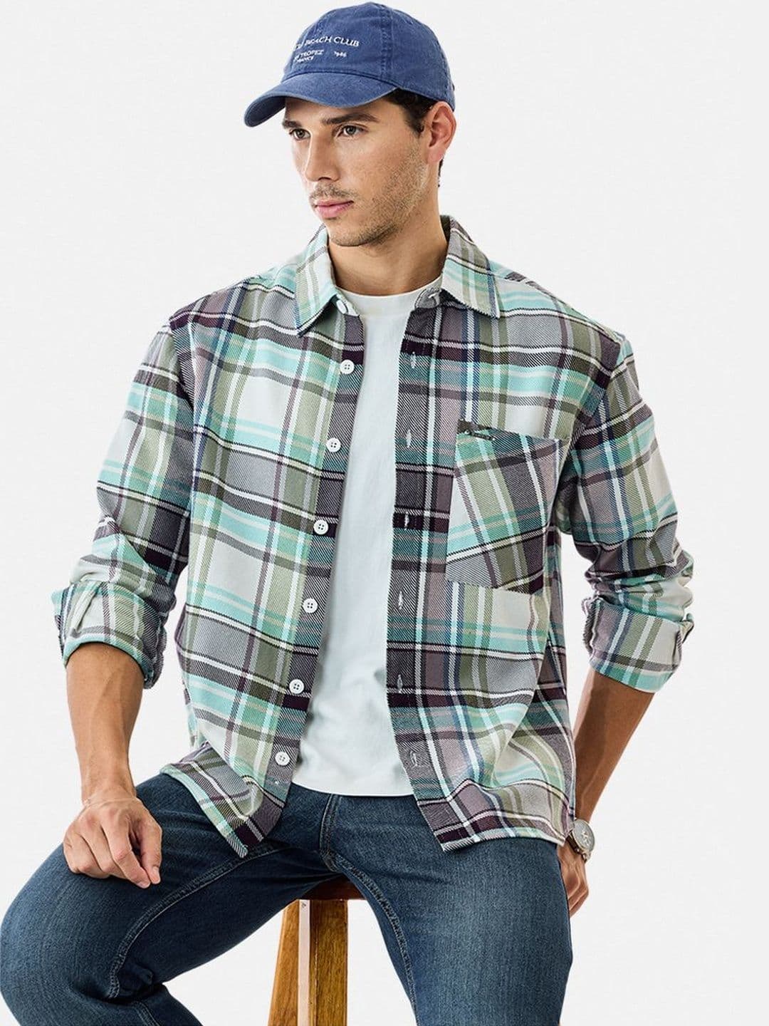 Snitch Men Tartan Checks Checked Casual Shirt - view 1