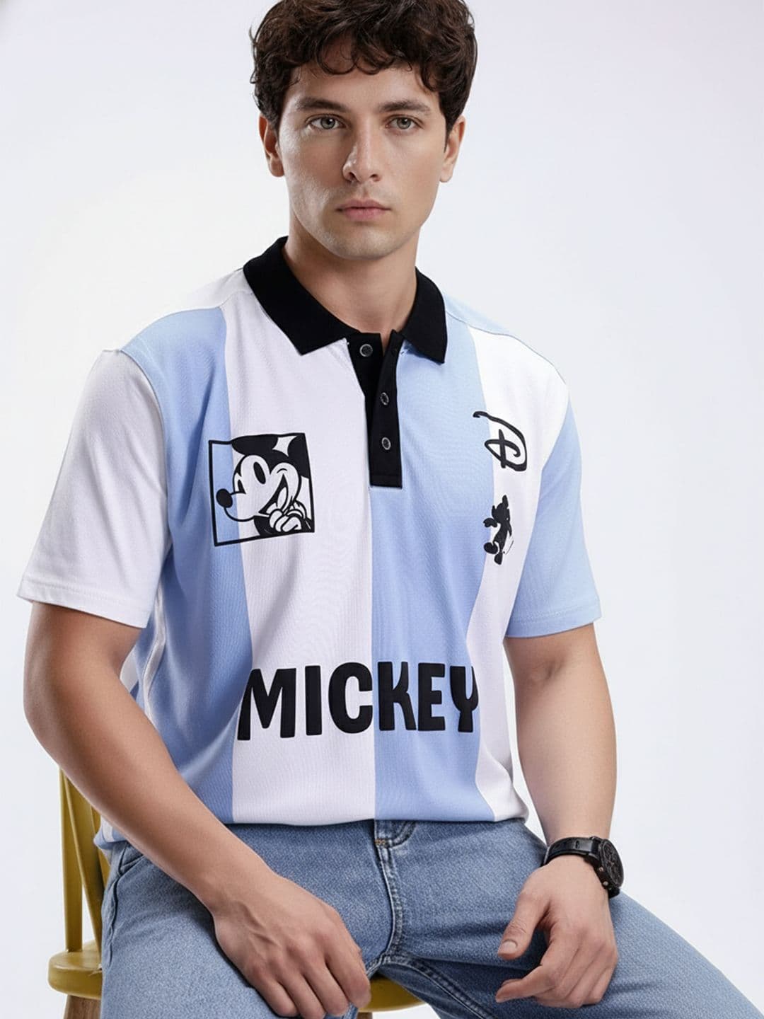 Kook N Keech Disney Mickey Mouse Printed Polo Collar T-shirt - view 1