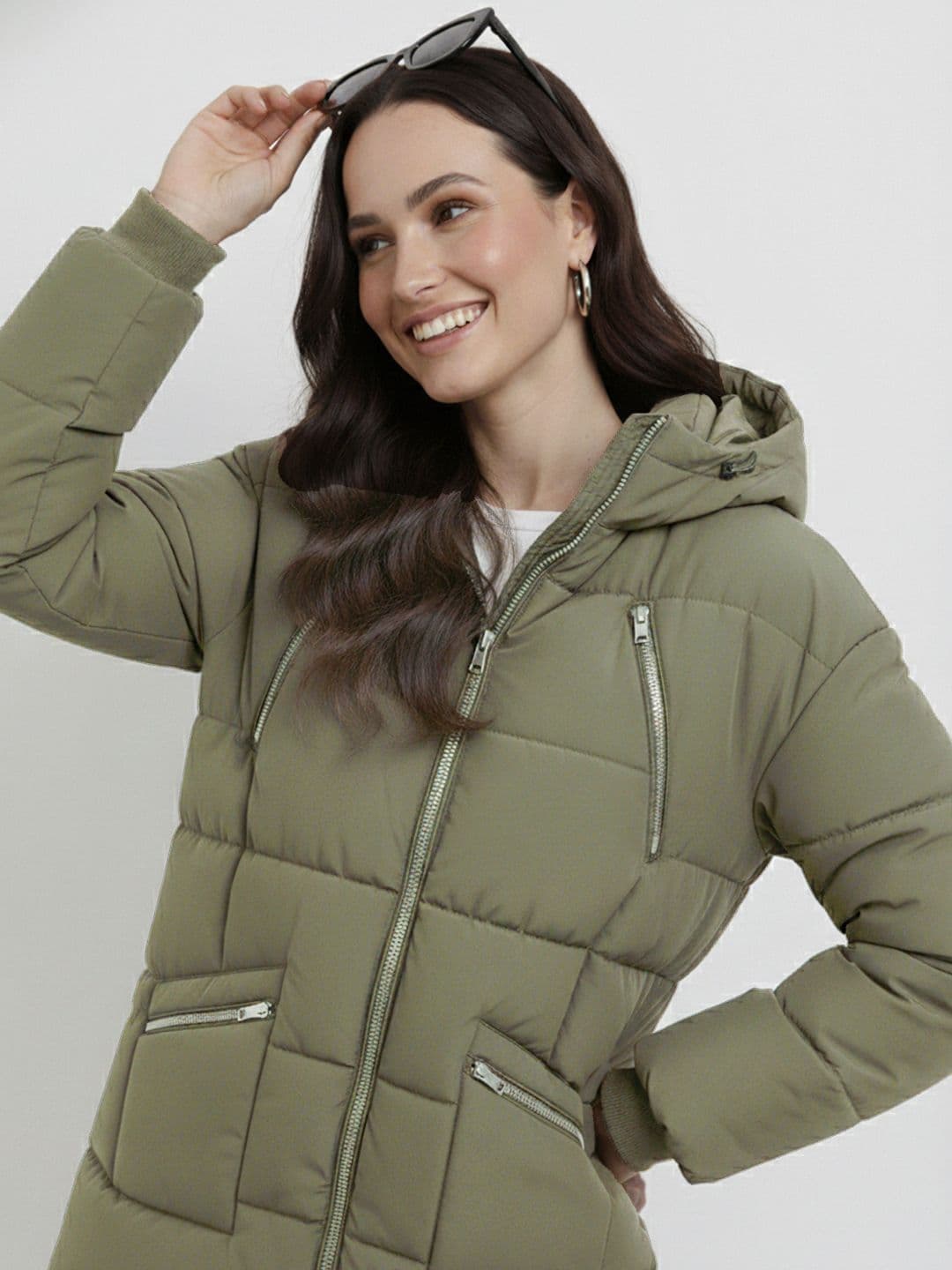 Mast & Harbour Hooded Padded Jacket - view 1