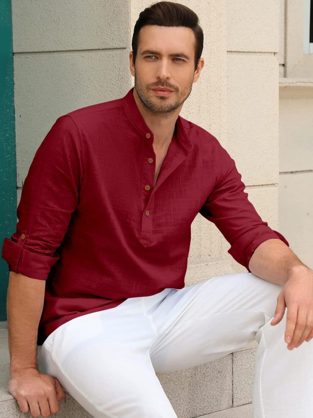 ZELINCO Men Thread Work Kurta - view 1