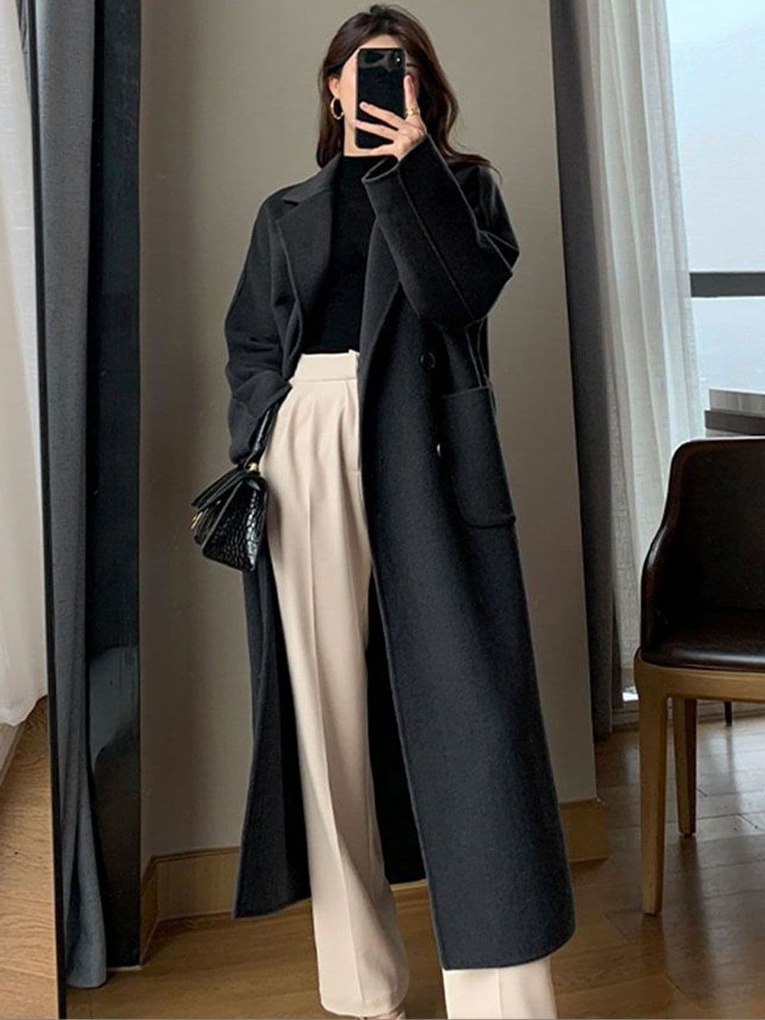 StyleCast Women Spread Collar Overcoat Coats - view 1