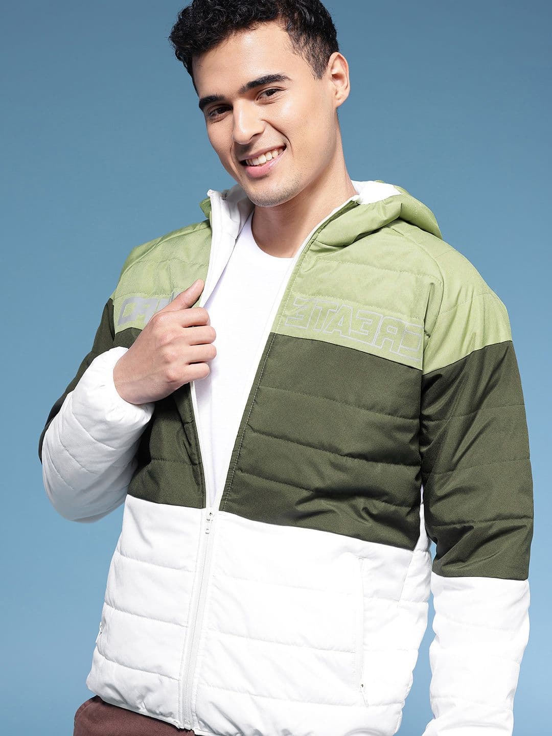 HERE&NOW Colourblocked Hooded Puffer Jacket - view 1