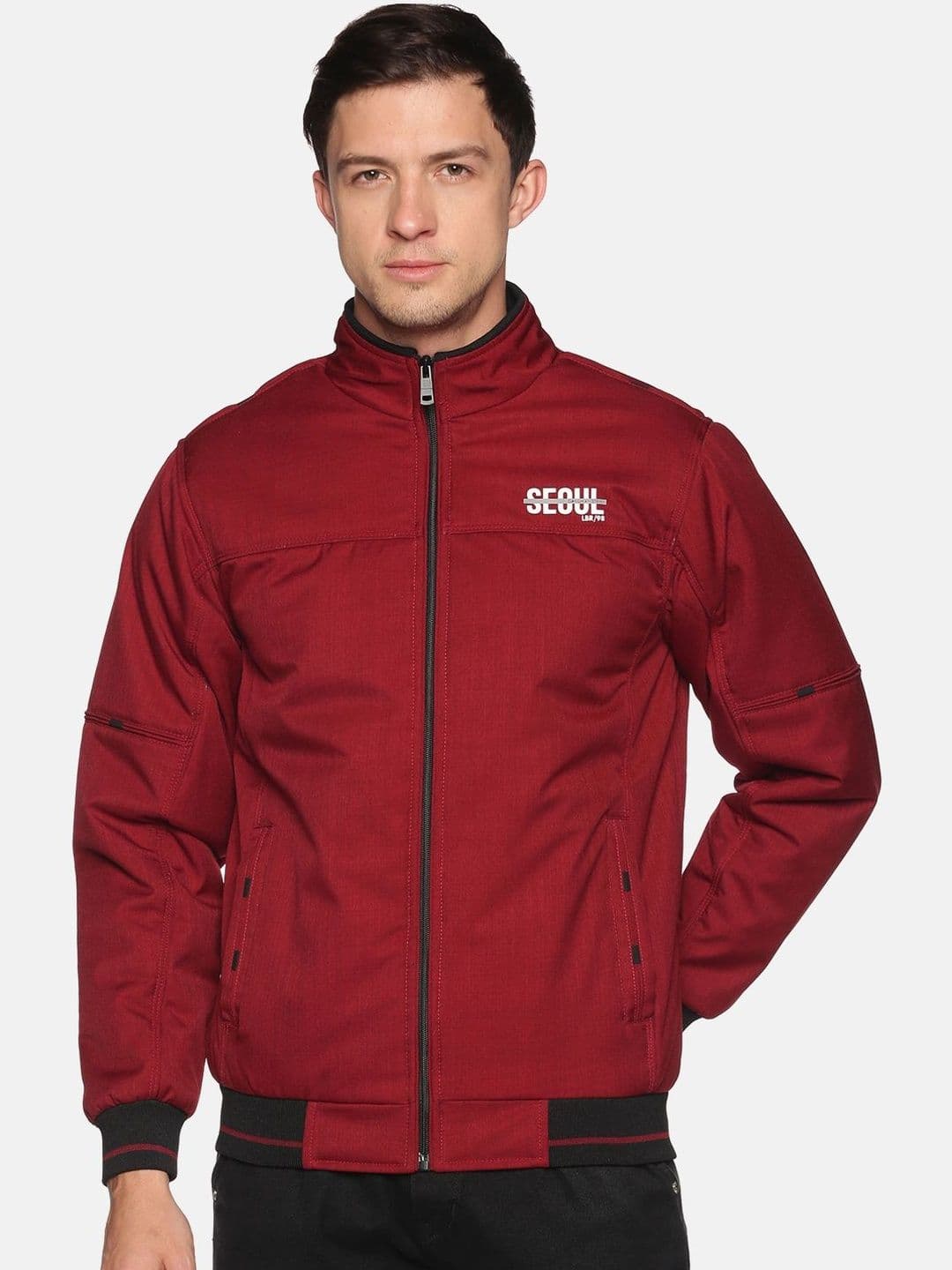 SHOWOFFFF Men Typography Lightweight Bomber Jacket - view 1