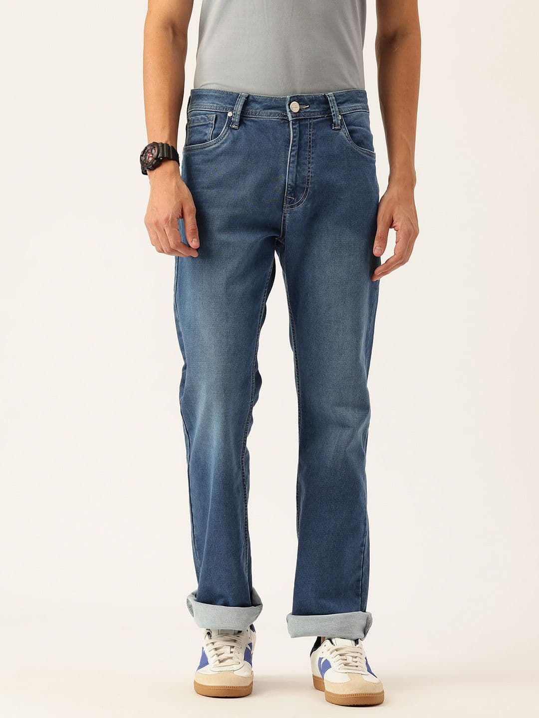 Integriti Men Slim Fit Mid-Rise Light Fade Stretchable Jeans - view 1