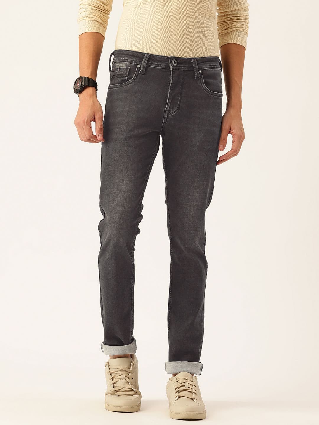 Integriti Men Smart Slim Fit Mid-Rise Light Fade Stretchable Jeans - view 1