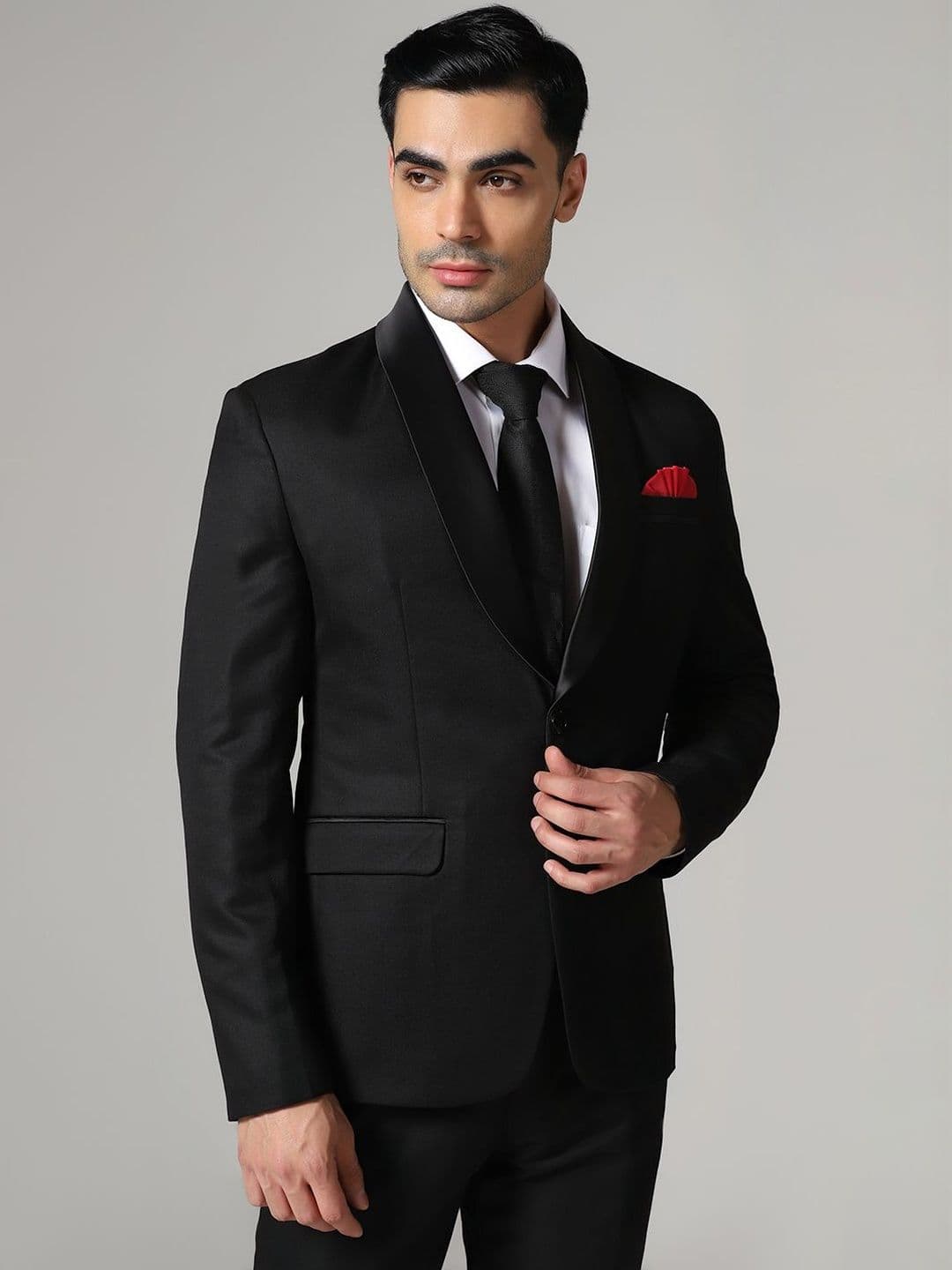 TAHVO Men Tuxedo With pocket square Single Breasted Blazer - view 1