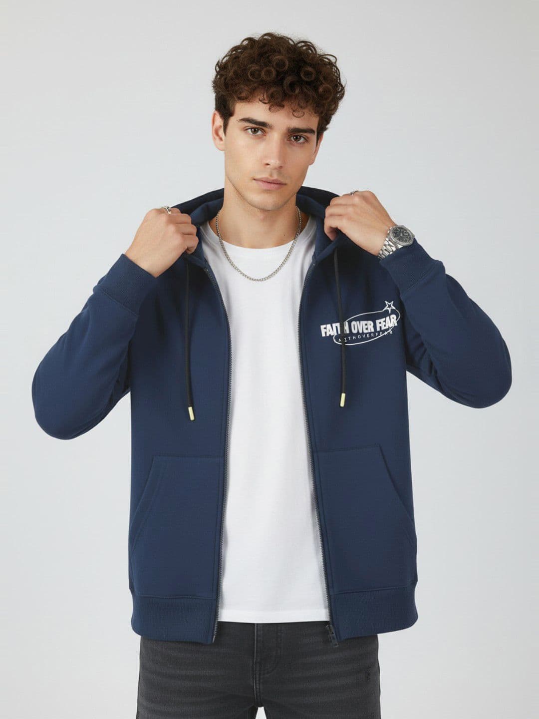 glitchez Graphic Printed Hooded Sweatshirt - view 1