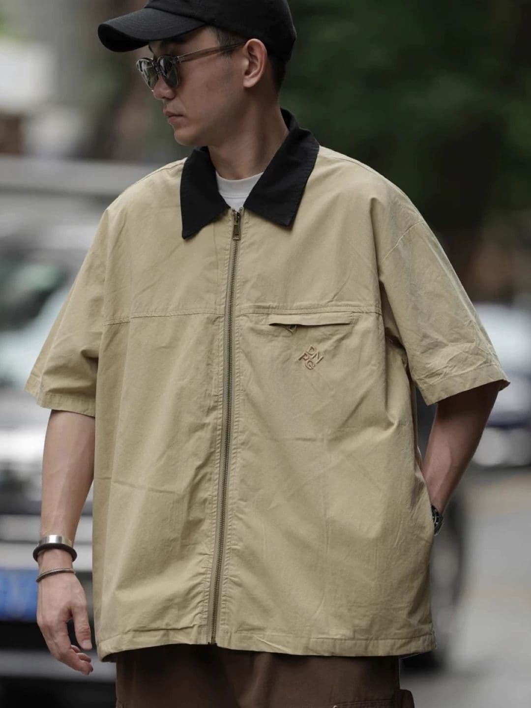 KPOP Men Open Front Jacket with Embroidered - view 1