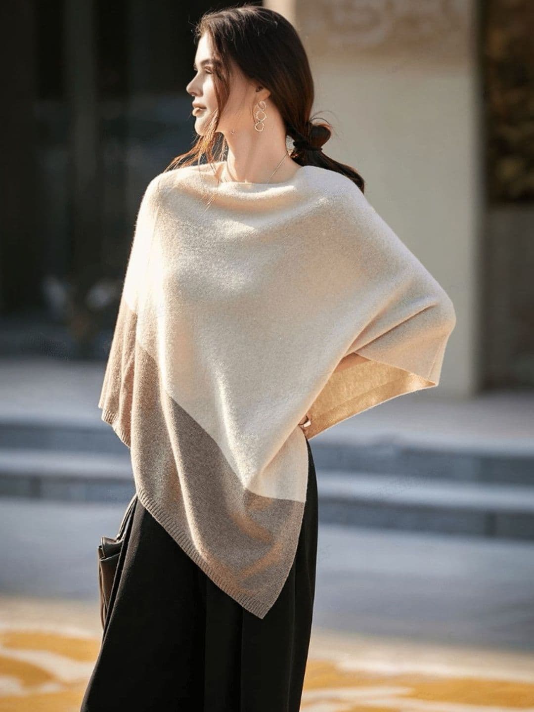HERE&NOW Women Colourblocked Poncho - view 1