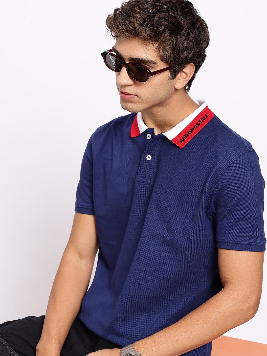 Aeropostale Polo Collar Pure Cotton T-shirt - view 1